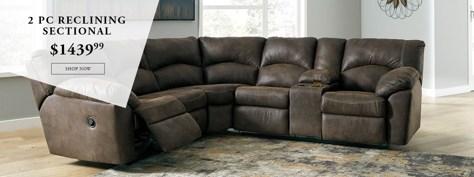 2 pc reclining sectional $1439.99